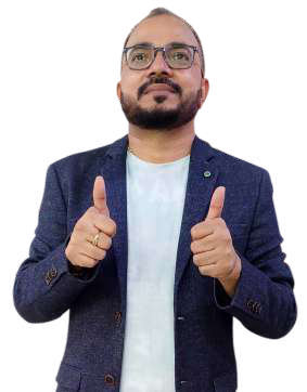Neeraj Kumar Sony, Director and Mentor at Sanshiksha Academy, giving two thumbs up